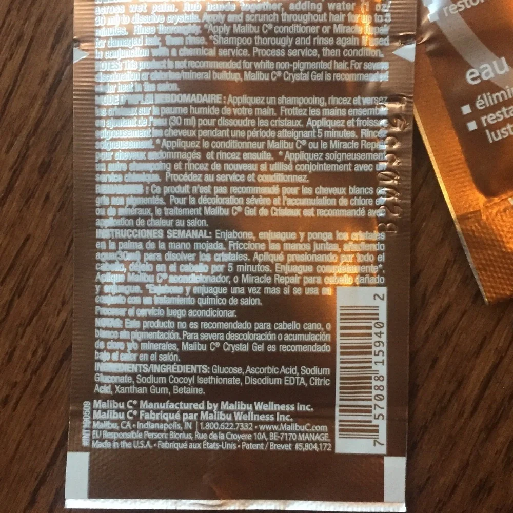 x4 Malibu C Hard Water Stain Remover Packets‎